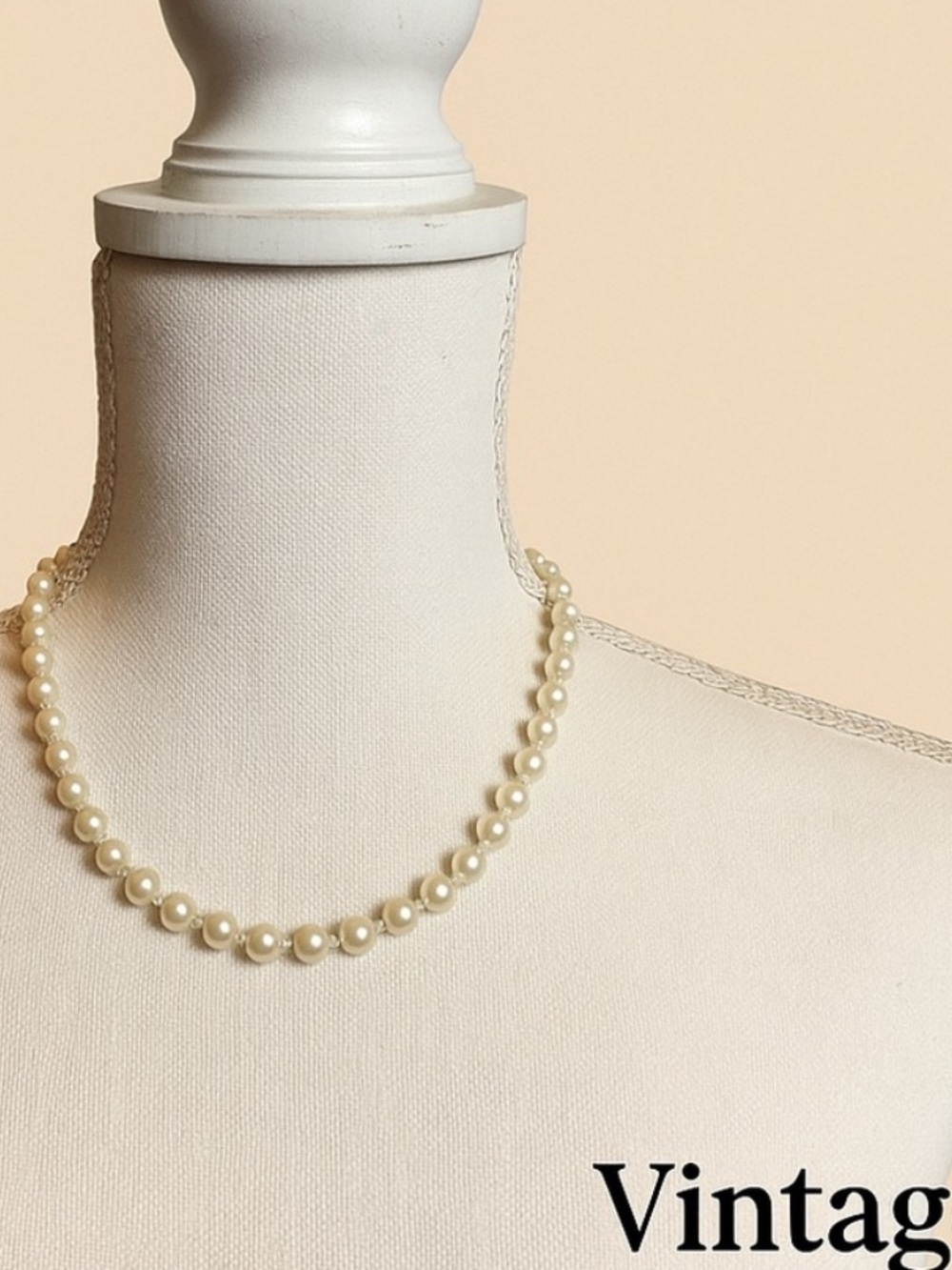 Vintage Faux Pearl Necklace 16 Inch